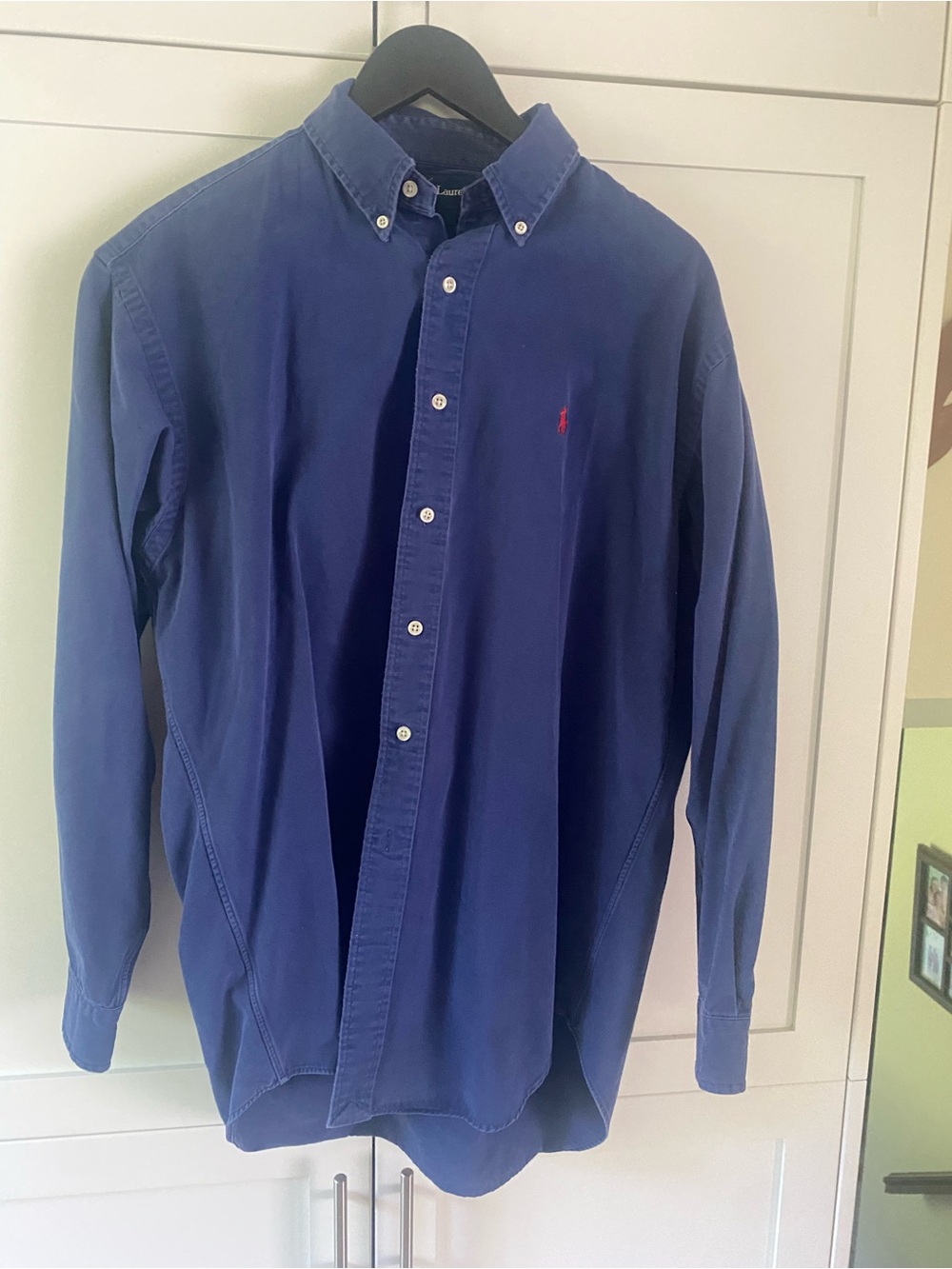 Ralph Lauren Blue Button-Down Oxford Shirt with Red Pony